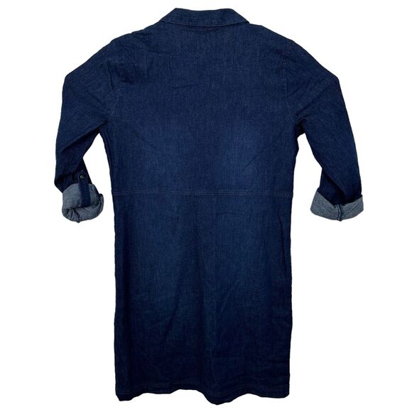 J Jill Chambray Denim Shirt Dress High Waist Long Sleeve Womens Size XS Blue EUC - Picture 4 of 7